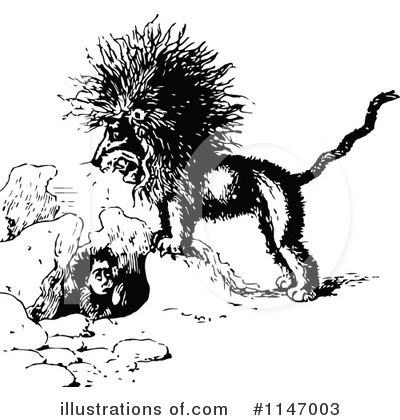 Royalty-Free (RF) Lion Clipart Illustration by Prawny Vintage - Stock Sample #1147003