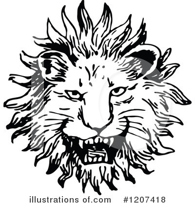 Royalty-Free (RF) Lion Clipart Illustration by Prawny Vintage - Stock Sample #1207418