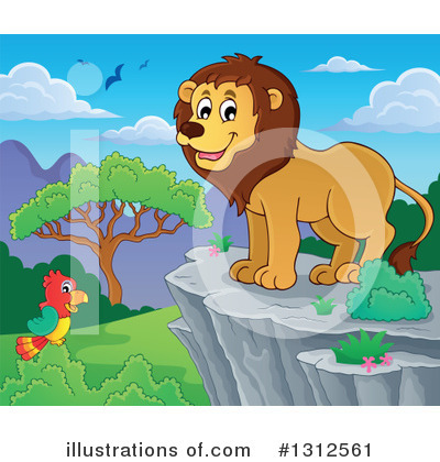 Royalty-Free (RF) Lion Clipart Illustration by visekart - Stock Sample #1312561