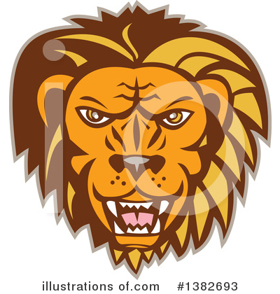 Royalty-Free (RF) Lion Clipart Illustration by patrimonio - Stock Sample #1382693