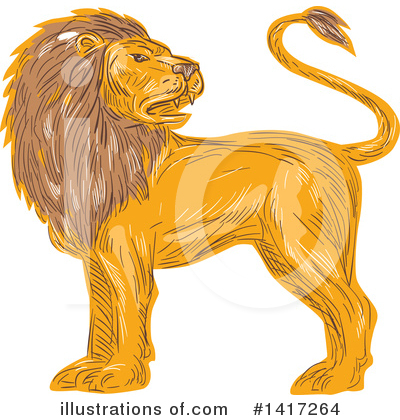 Royalty-Free (RF) Lion Clipart Illustration by patrimonio - Stock Sample #1417264