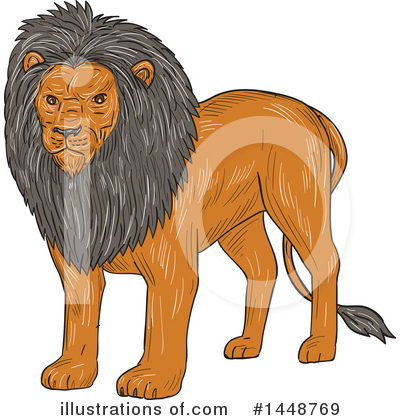 Royalty-Free (RF) Lion Clipart Illustration by patrimonio - Stock Sample #1448769