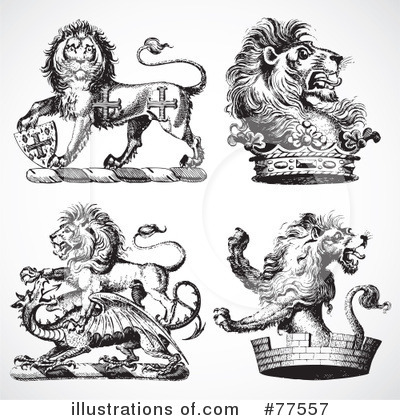 Royalty-Free (RF) Lion Clipart Illustration by BestVector - Stock Sample #77557