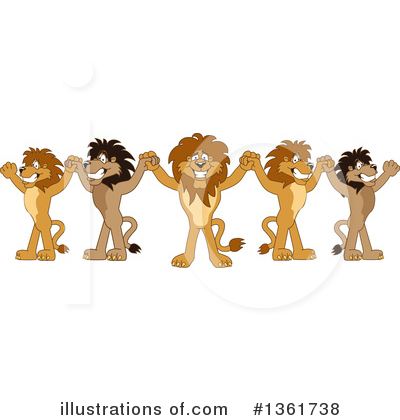 Royalty-Free (RF) Lion School Mascot Clipart Illustration by Mascot Junction - Stock Sample #1361738