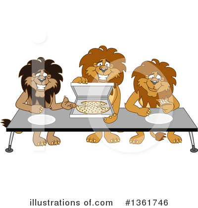 Royalty-Free (RF) Lion School Mascot Clipart Illustration by Mascot Junction - Stock Sample #1361746