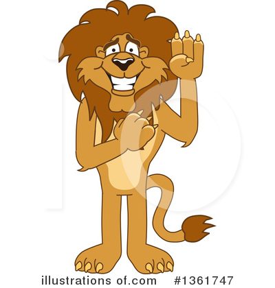 Lion School Mascot Clipart #1361747 by Mascot Junction