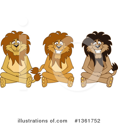 Royalty-Free (RF) Lion School Mascot Clipart Illustration by Mascot Junction - Stock Sample #1361752