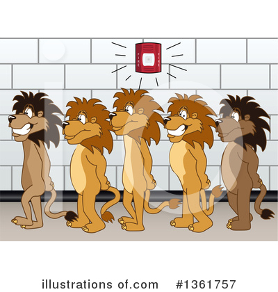 Royalty-Free (RF) Lion School Mascot Clipart Illustration by Mascot Junction - Stock Sample #1361757