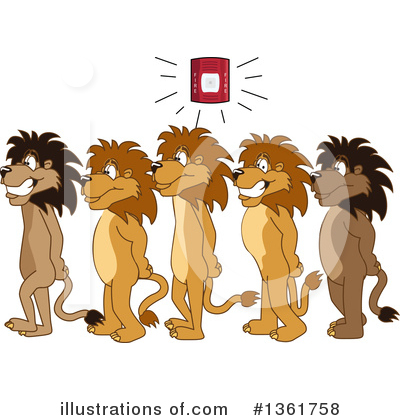 Royalty-Free (RF) Lion School Mascot Clipart Illustration by Mascot Junction - Stock Sample #1361758