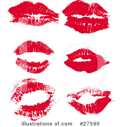 Royalty-Free (RF) Lipstick Kiss Clipart Illustration by KJ Pargeter - Stock Sample #27590