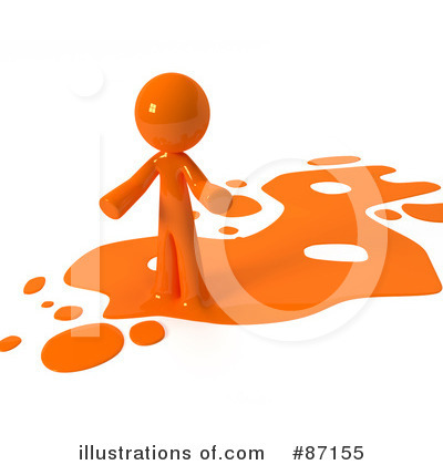 3d Orange Man Clipart #87155 by Leo Blanchette
