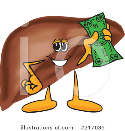 Royalty-Free (RF) Liver Mascot Clipart Illustration by Mascot Junction - Stock Sample #217035