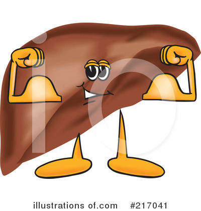 Royalty-Free (RF) Liver Mascot Clipart Illustration by Mascot Junction - Stock Sample #217041