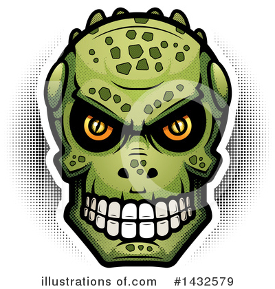 Lizardman Skull Clipart #1432579 by Cory Thoman