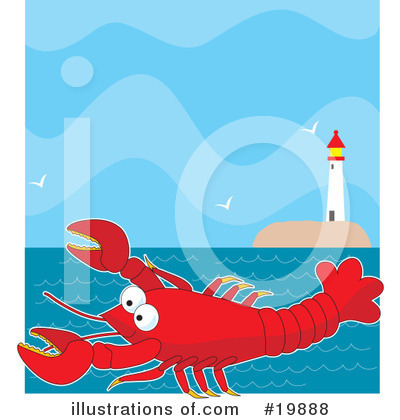 Royalty-Free (RF) Lobster Clipart Illustration by Maria Bell - Stock Sample #19888