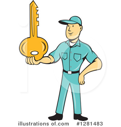 Royalty-Free (RF) Locksmith Clipart Illustration by patrimonio - Stock Sample #1281483