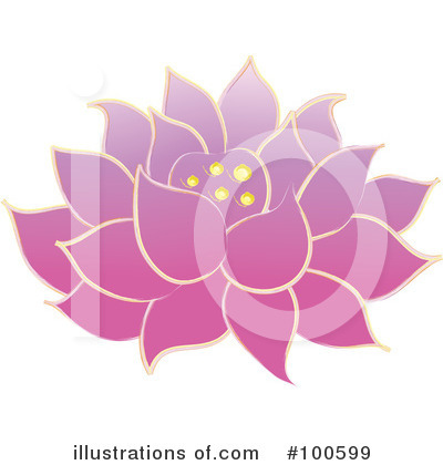 Royalty-Free (RF) Lotus Clipart Illustration by Pams Clipart - Stock Sample #100599