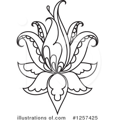 Royalty-Free (RF) Lotus Clipart Illustration by Vector Tradition SM - Stock Sample #1257425