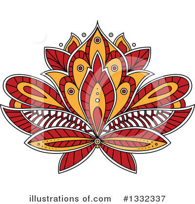 Henna Flowers Clipart #1332337 by Vector Tradition SM