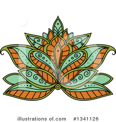 Henna Flowers Clipart #1341126 by Vector Tradition SM