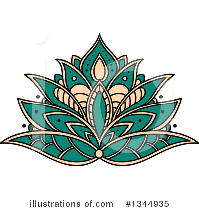 Henna Flowers Clipart #1344935 by Vector Tradition SM
