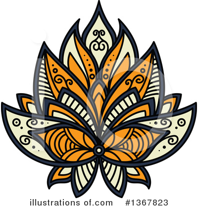 Royalty-Free (RF) Lotus Clipart Illustration by Vector Tradition SM - Stock Sample #1367823