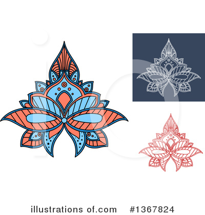 Royalty-Free (RF) Lotus Clipart Illustration by Vector Tradition SM - Stock Sample #1367824