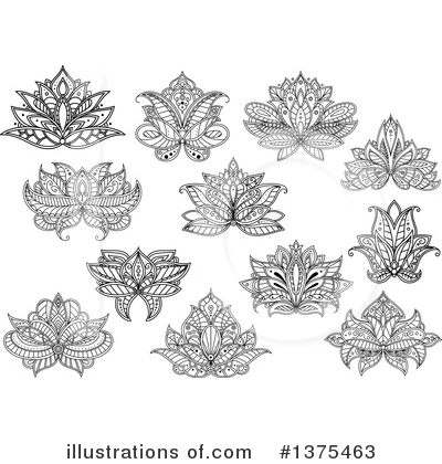 Royalty-Free (RF) Lotus Clipart Illustration by Vector Tradition SM - Stock Sample #1375463