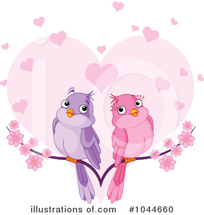 Royalty-Free (RF) Love Birds Clipart Illustration by Pushkin - Stock Sample #1044660