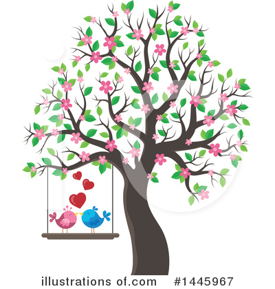 Royalty-Free (RF) Love Birds Clipart Illustration by visekart - Stock Sample #1445967