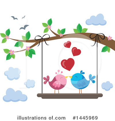 Royalty-Free (RF) Love Birds Clipart Illustration by visekart - Stock Sample #1445969
