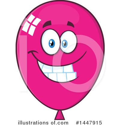 Pink Party Balloon Clipart #1447915 by Hit Toon