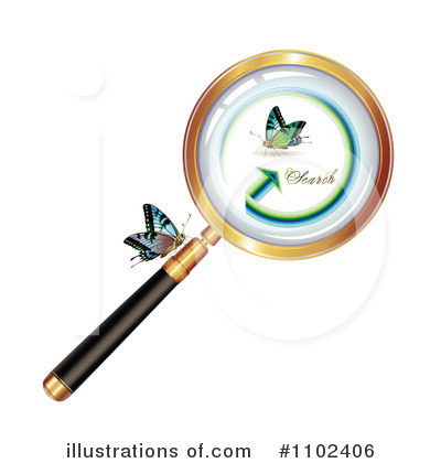 Royalty-Free (RF) Magnifying Glass Clipart Illustration by merlinul - Stock Sample #1102406