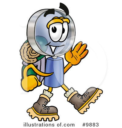 Royalty-Free (RF) Magnifying Glass Clipart Illustration by Mascot Junction - Stock Sample #9883