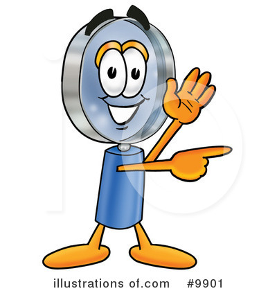 Magnifying Glass Character Clipart #9901 by Mascot Junction