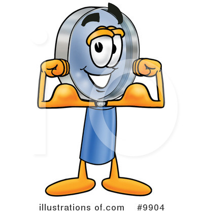 Magnifying Glass Character Clipart #9904 by Mascot Junction