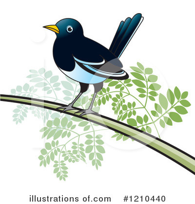 Royalty-Free (RF) Magpie Clipart Illustration by Lal Perera - Stock Sample #1210440