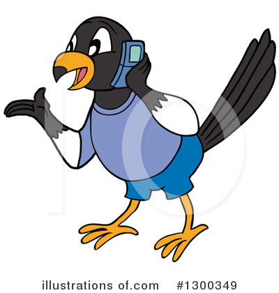 Royalty-Free (RF) Magpie Clipart Illustration by LaffToon - Stock Sample #1300349