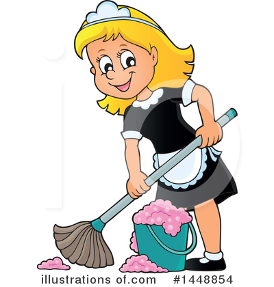 Royalty-Free (RF) Maid Clipart Illustration by visekart - Stock Sample #1448854