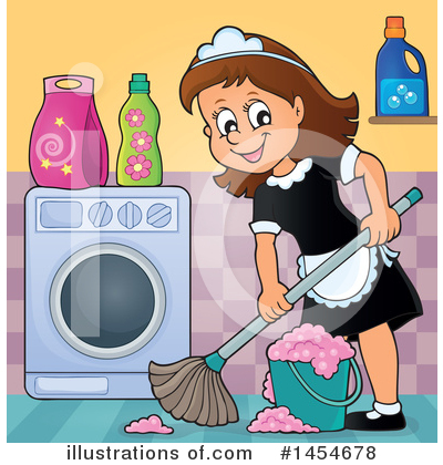 Royalty-Free (RF) Maid Clipart Illustration by visekart - Stock Sample #1454678