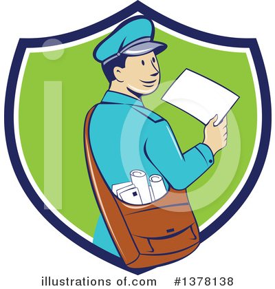 Royalty-Free (RF) Mail Man Clipart Illustration by patrimonio - Stock Sample #1378138