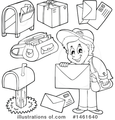 Royalty-Free (RF) Mail Man Clipart Illustration by visekart - Stock Sample #1461640