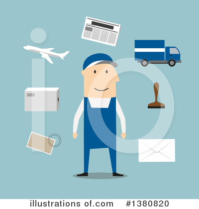 Mail Man Clipart #1380820 by Vector Tradition SM