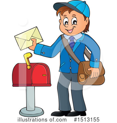 Royalty-Free (RF) Mailman Clipart Illustration by visekart - Stock Sample #1513155