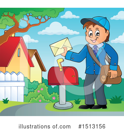 Royalty-Free (RF) Mailman Clipart Illustration by visekart - Stock Sample #1513156