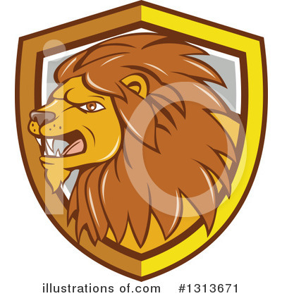 Royalty-Free (RF) Male Lion Clipart Illustration by patrimonio - Stock Sample #1313671