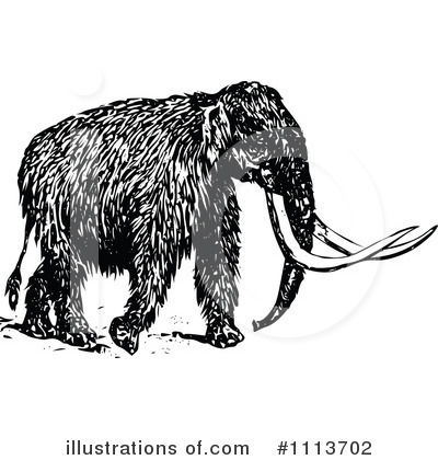 Royalty-Free (RF) Mammoth Clipart Illustration by Prawny Vintage - Stock Sample #1113702