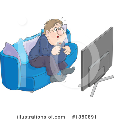 Watching Tv Clipart #1380891 by Alex Bannykh