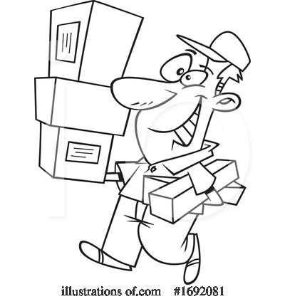 Delivery Man Clipart #1692081 by toonaday