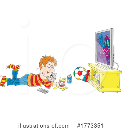 Watching Tv Clipart #1773351 by Alex Bannykh